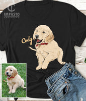 Custom Pet T shirt design, Your pet art on t shirt, pet portrait t shirt, pet lovers, gift idea, holiday gift, graphic tee,