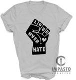 Love Over Hate t-shirt, trending t shirt, BLM logo Shirt, George Floyd, Black Lives Matter, trending, best seller, cool shirt, love